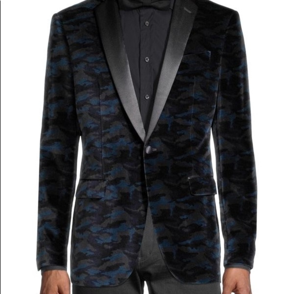 JOHN VARVATOS STAR USA Velvet Cammo Tuxedo Jacket